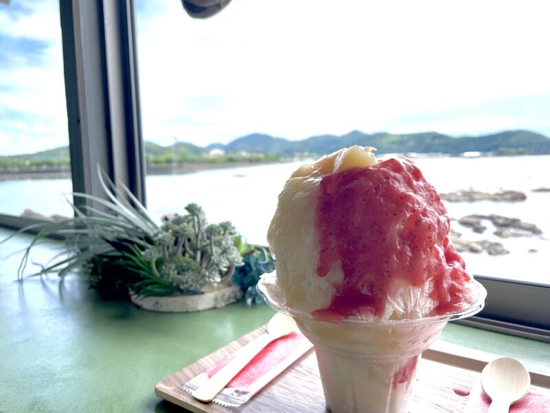 かき氷&喫茶 氷柄】口溶けふんわりかき氷！窓から海見えまったり