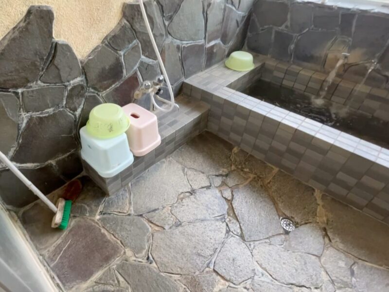 家族湯の体を洗うスポット